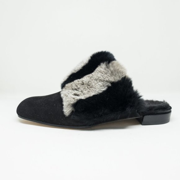 Stuart Weitzman Furgetit Fur Mules - Picture 1 of 6